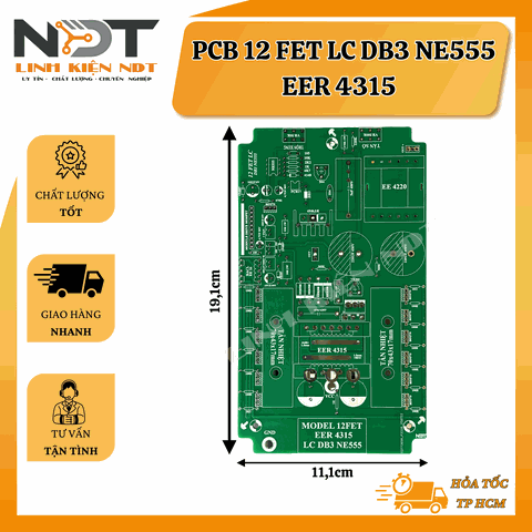 PCB 12 FET LC DB3 NE555 - Linh Kiện NDT