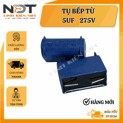 Tụ Bếp Từ 5uF 275V LoạI Đứng - Linh Kiện NDT