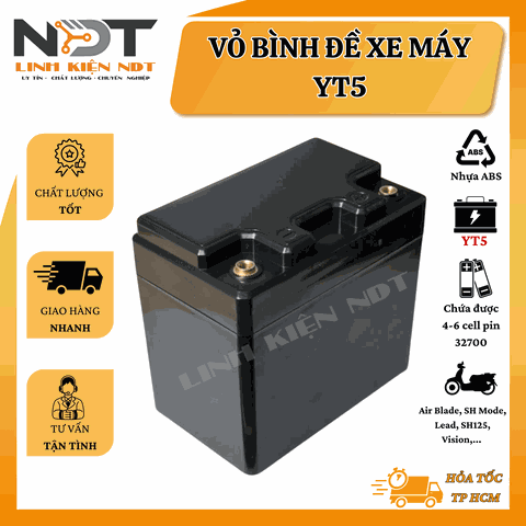 Vỏ Bình Đề Xe Máy YT5 - Chỉ Có Vỏ Hộp - Linh Kiện NDT