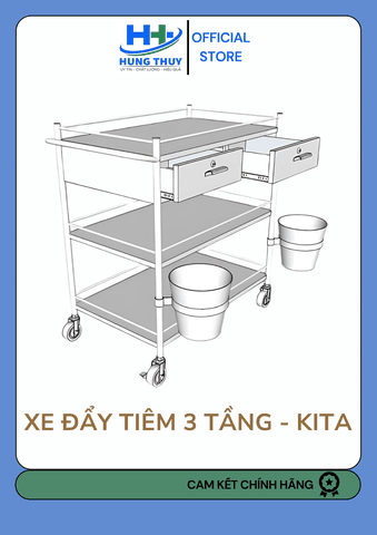 Xe đẩy tiêm 3 tầng KITA