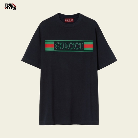 ÁO THUN GUCCI COTTON JERSEY WITH PRINT (BLACK)