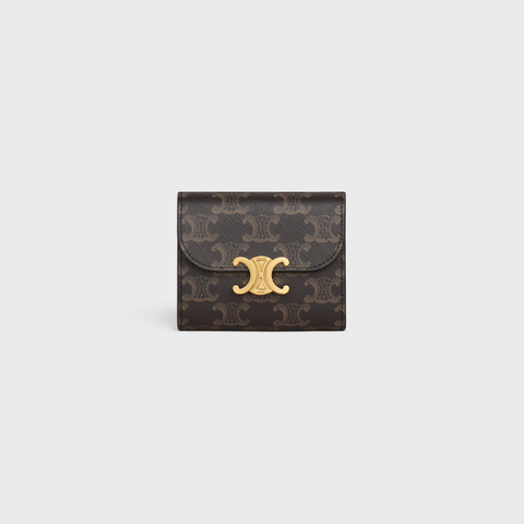 Túi Celine SMALL WALLET TRIOMPHE IN TRIOMPHE CANVAS (Tan) [MIRROR QUALITY]