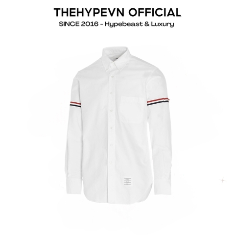 ÁO SƠ MI THOM BROWNE TB GROSGRAIN ARM BAND SOLID POPLIN (SỌC TAY)