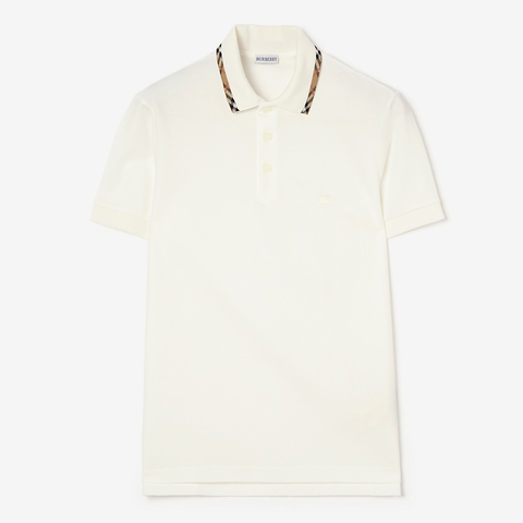 ÁO POLO BURBERRY BBR CHECK TRIM (WHITE)