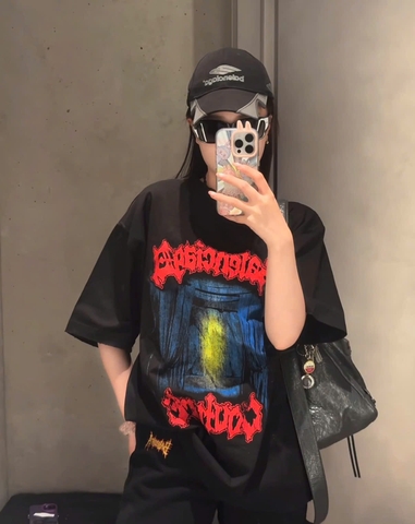 ÁO BALENCIAGA MEN'S LIGHT T-SHIRT (BLACK)