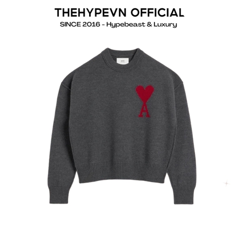 ÁO SWEATER AMI PARIS BIG HEART MERINO WOOL (GREY)