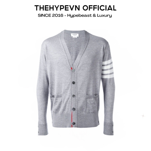 ÁO CARDIGAN THOM BROWNE TB MILANO WOOL MỎNG (GREY)