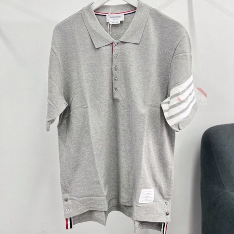 Áo Polo Thom Browne sọc tay (Grey) [Mirror Quality]