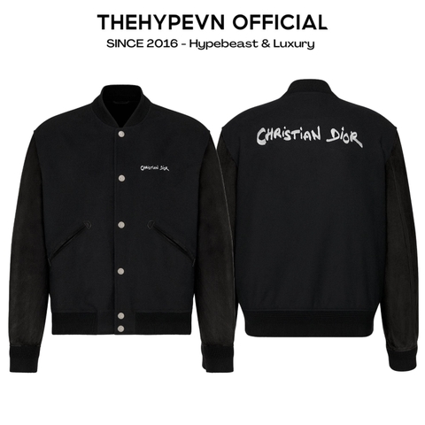 ÁO KHOÁC DIOR TAG VARSITY JACKET (BLACK)