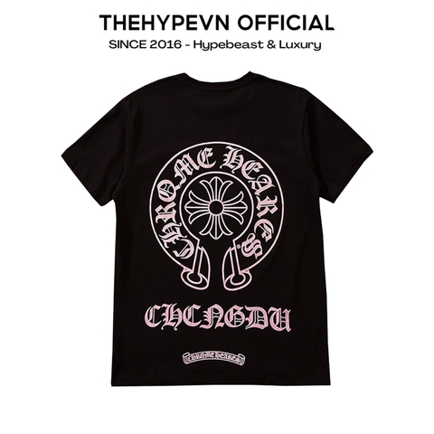 ÁO THUN CHROME HEARTS CH CHENDU PINK LOGO (BLACK)