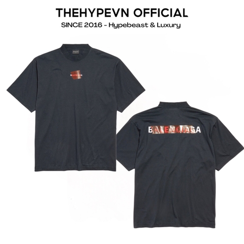 ÁO THUN BALENCIAGA BLCG TAPE RED (BLACK)