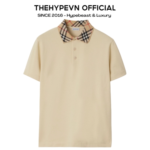 ÁO POLO BURBERRY BBR WOVEN COLLAR (NEUTRAL)