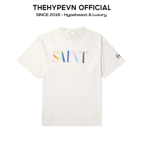 ÁO THUN SAINT MICHAEL RAINBOW LOGO (WHITE)