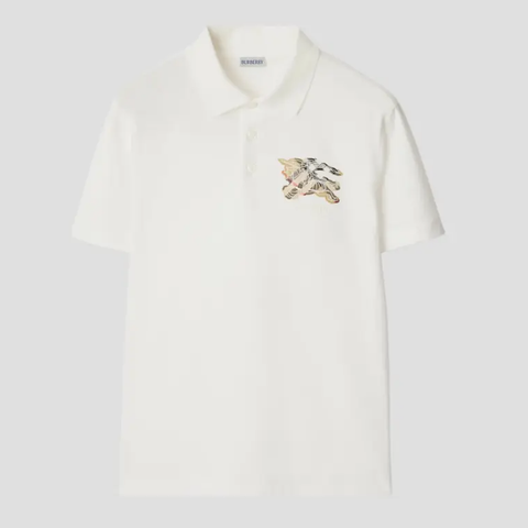 ÁO POLO BURBERRY LOGO AT CHEST (WHITE)