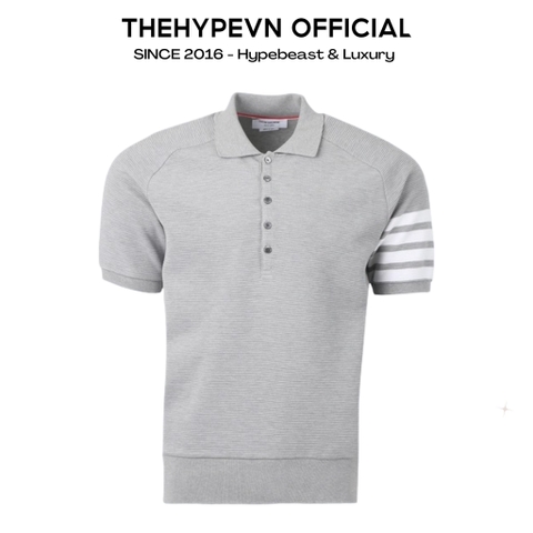 ÁO POLO THOM BROWNE TB OTTOMAN 4 BAR SADDLE (GREY)