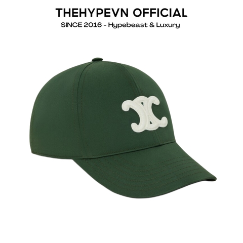 CELINE CAP- Mũ Lưỡi Trai Celine Logo Thêu (Green) [MIRROR QUALITY]