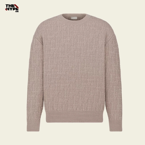 ÁO SWEATER DIOR OBLIQUE JACQUARD (BEIGE)
