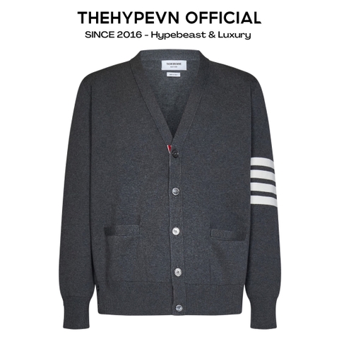 THOM BROWNE CARDIGAN - Áo khoác TB Merino (Xám Đậm) [Mirror quality]