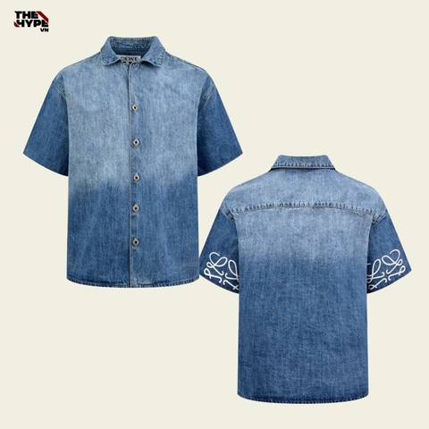 ÁO SƠ MI LOEWE ANAGRAM SHORT SLEEVE (DENIM)