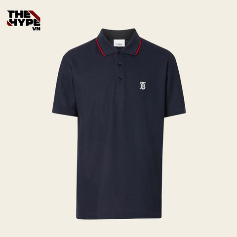 ÁO POLO BURBERRY BBR ICON STRIPE PLACKET (NAVY)