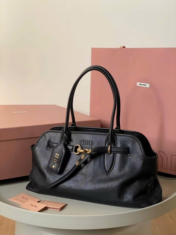 TÚI MIU MIU BLACK LEATHER SHOULDER BAG