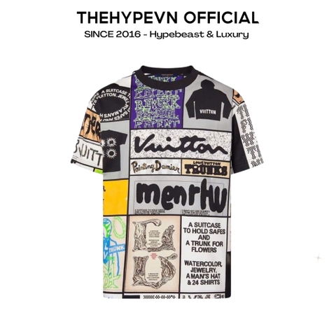 Áo Thun Louis Vuitton LV Fanzine Motif Printed Cotton [Mirror Quality]