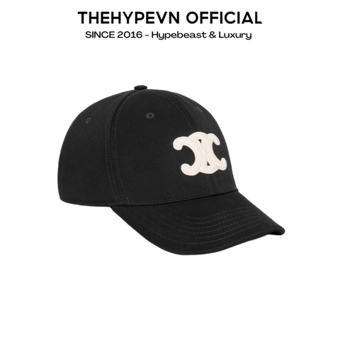 CELINE CAP- Mũ Lưỡi Trai Celine Logo Thêu (Black) [MIRROR QUALITY]