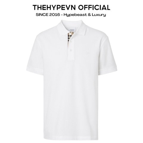 ÁO POLO BURBERRY BBR CIRCLE LOGO EMBROIDERED (WHITE)