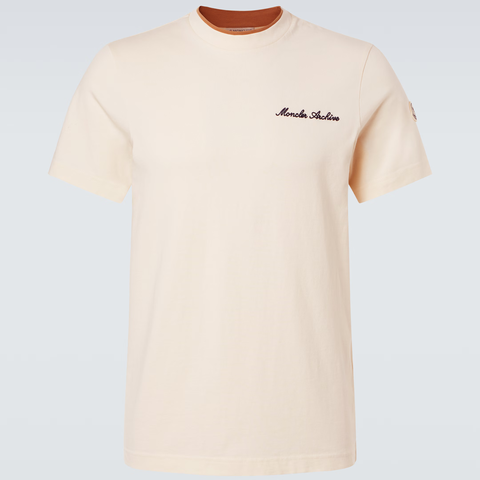 ÁO THUN MONCLER EMBROIDERED LOGO ARCHIVIO (CREAMY)