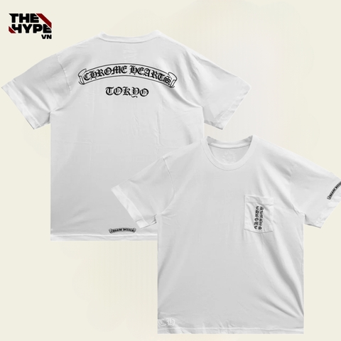 ÁO THUN CHROME HEARTS CH TOKYO VERTICAL LOGO (WHITE)
