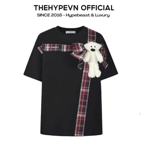 Áo Thun 13De Marzo Bear Gift Bow (Black) Best Quality