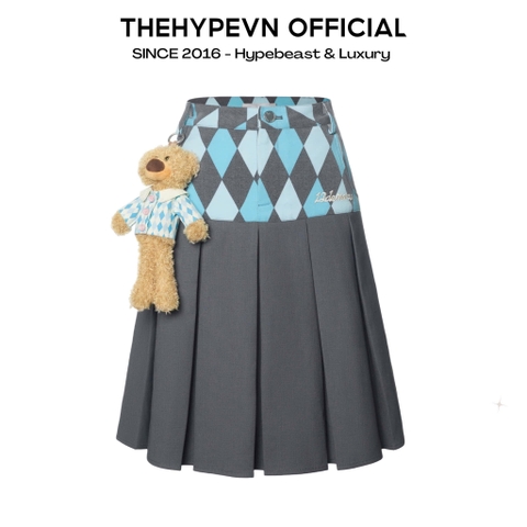 Chân Váy 13De Marzo Diamond Check Long (Blue Pastel) Best Quality