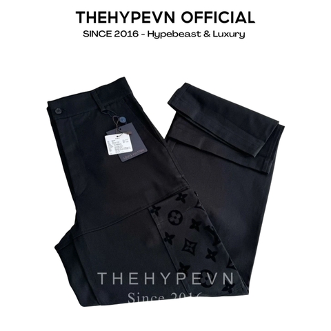 Quần Louis Vuitton Monogram Blended Fabrics Cotton Logo (Black) [Mirror Quality]
