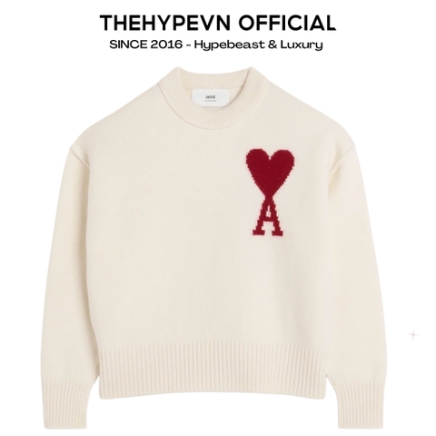 ÁO SWEATER AMI PARIS BIG HEART MERINO WOOL (WHITE)