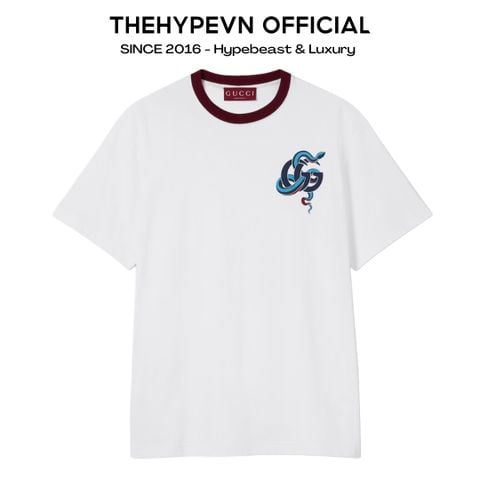 ÁO THUN GUCCI GC SNAKE DOUBLE G (WHITE)