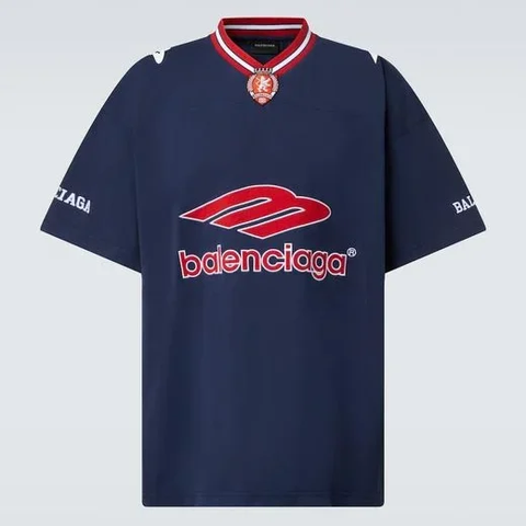 ÁO BALENCIAGA 3B FOOTBALL OVERSIZED T-SHIRTS(NAVY)