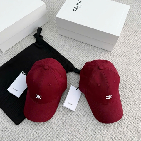 CELINE-CAP MŨ LƯỠI TRAI LOGO (RED)