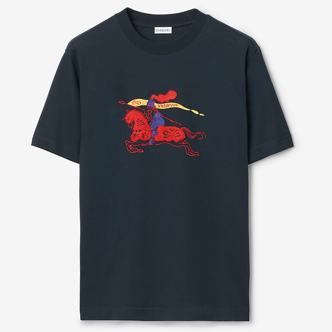 ÁO THUN BURBERRY KNIGHT LOGO COTTON (NAVY)