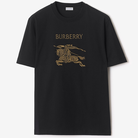 ÁO THUN BURBERRY KNIGHT LOGO COTTON (BLACK)