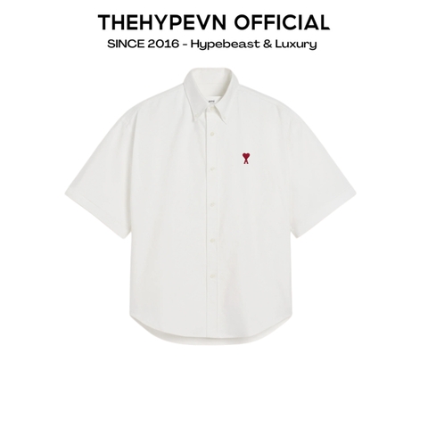 ÁO SƠ MI AMI PARIS BOXY SHORT SLEEVE OXFORD (CRAIE)