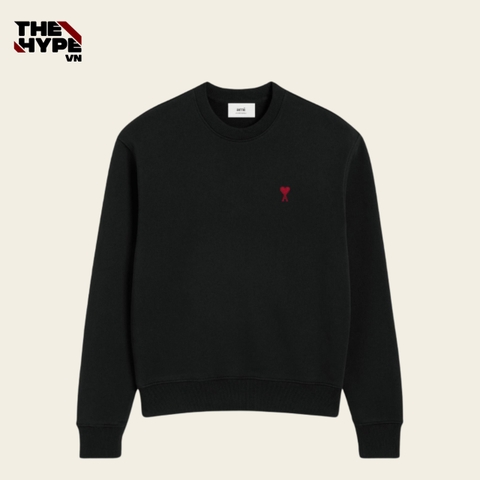 ÁO SWEATER AMI PARIS SWEATSHIRT HEART (BLACK)