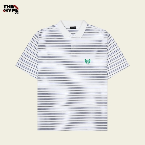 ÁO POLO BALENCIAGA BLCG LAUREL STRIPED (WHITE)