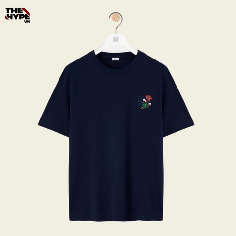 ÁO THUN LOEWE ANAGRAM FLOWERS (DARK BLUE)