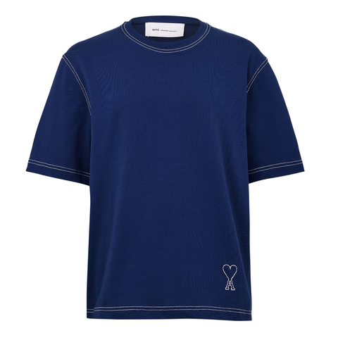 ÁO THUN AMI PARIS BOXY TOPSTITCHED (BLUE)