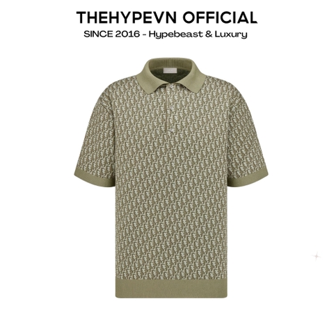 ÁO POLO DIOR OBLIQUE JACQUARD (GREEN)