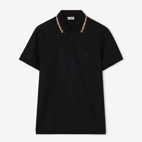 ÁO POLO BURBERRY BBR CHECK TRIM (BLACK)