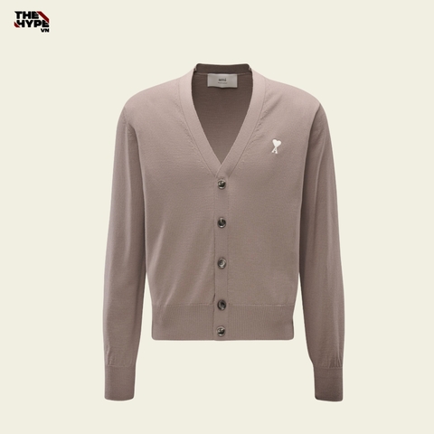 ÁO CARDIGAN AMI PARIS MOTIF (TAUPE BROWN)