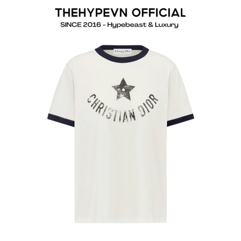 Áo Thun Dior Dioriviera (Ecru and Navy Blue) [Mirror Quality]