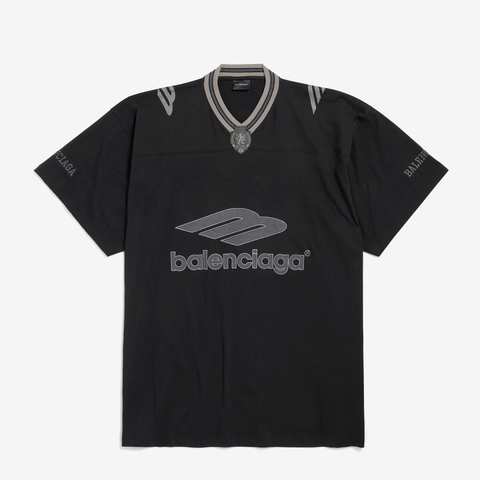ÁO THUN BALENCIAGA BLCG FOOTBALL V-NECK (BLACK)