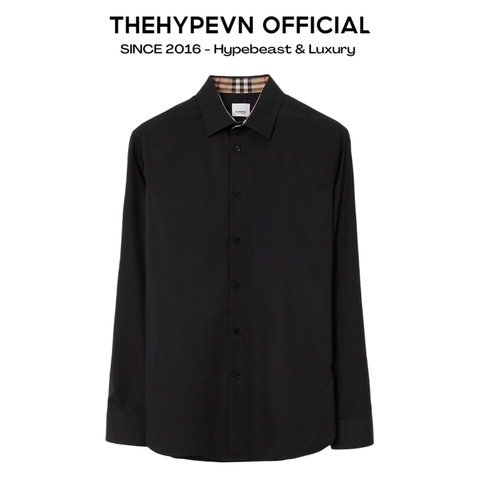 ÁO SƠ MI BURBERRY BBR EQUESTRIAN KNIGHT LONG SLEEVE (BLACK)